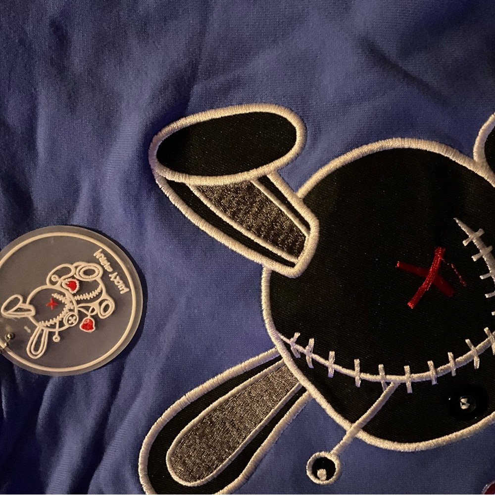 Blue Hoodie with Stitched Bunny Design - Picture 7 of 7